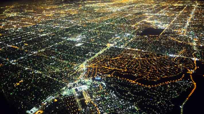 California - Los Angeles - Night Flight Over LA II