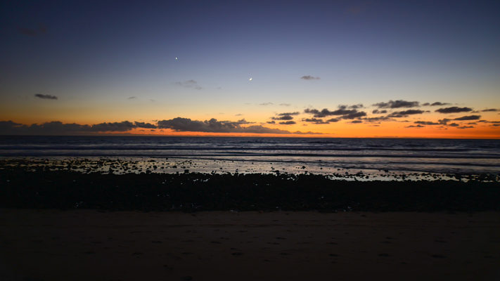 California - Moon and Venus Set over the Pacific