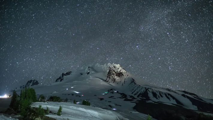 Oregon - Mount Hood at Night