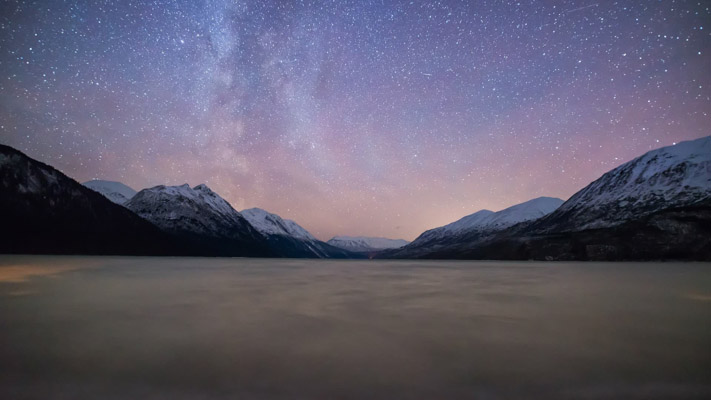 Alaska - Kenai Lake and the Setting Milky Way