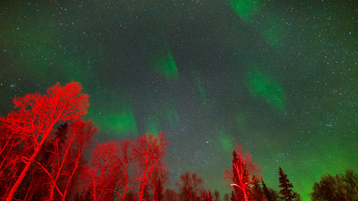 Alaska - Talkeetna - Red Aurora - Timelapse