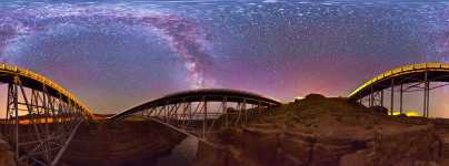 Arizona - Navajo Bridge - Crossing the Colorado River Under a Dark Sky - 360