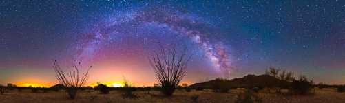 Arizona - Ocotillo - The Coyote Mountains and the Lights of Tucson - 360