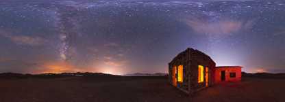 Arizona - Quartzsite Stone Cabin Under a Dark Sky - 360