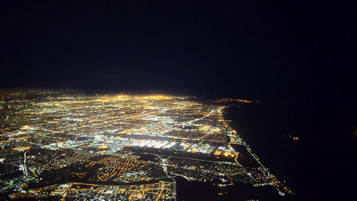 California - Los Angeles - Night Flight Over LA
