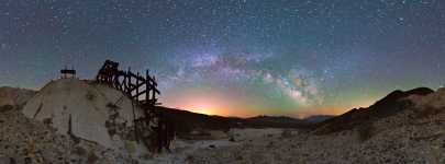 California - Ibex Mine and the Lights of Las Vegas - Death Valley