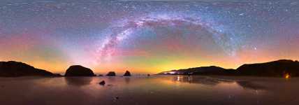 California - Big Sur at Breaker Point and Milky Way - 360