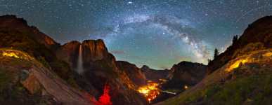 California - Yosemite Falls and the Milky Way - 360