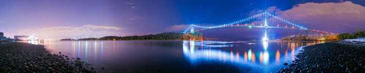 Canada - Vancouver - Lions Gate Bridge - Night - From Calamity Point