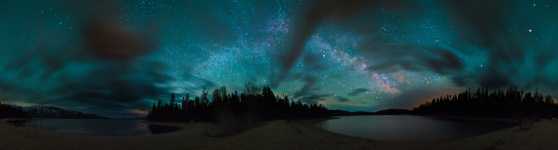 Wyoming - Grand Teton NP - A Stormy Jackson Lake Under a Cloudy Milky Way - 360