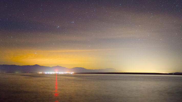 Lights of Palm Springs and the Salton Sea - Night Timelapse