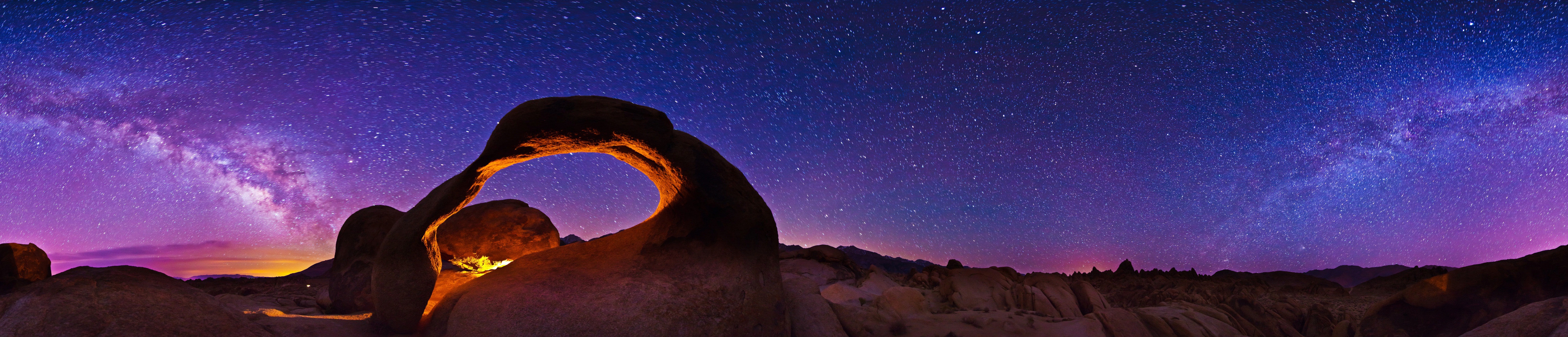 California - Mobius Arch and the Milky Way - Alabama Hills - Mount Whitney Portal - 360