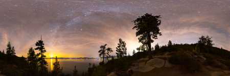 Nevada - Lake Tahoe and the Setting Moon - 360