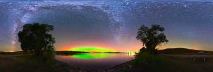 North Dakota - Northern Lights Over Skjermo Lake - 360