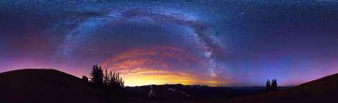 Washington - Olympic - Obstruction Peak and Milky Way - 360