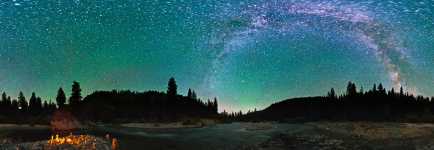 Idaho - S Fork Payette River and the Milky Way Starscape - Boise National Forest - 360