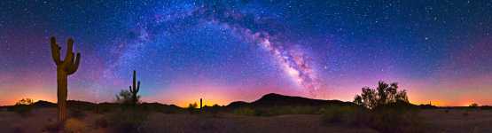 Arizona - Saguaro Cacti and the Milky Way at Quinn Pass - Plomosa Road - 360