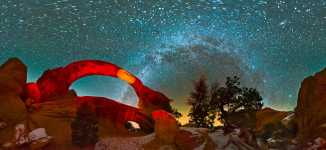 Utah - Double O Arch Under a Dark Night Sky - 360