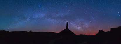 Utah - Valley of the Gods - Castle Butte and Milky Way 180