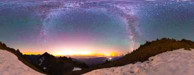 Washington - Mount Ellinor Snowpatch and the Lights of Seattle - 360