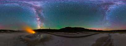 Wyoming - Yellowstone - Biscuit Basin under the Milky Way - 360